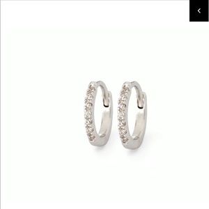 Tai CZ mini huggie hoop earrings silver pave